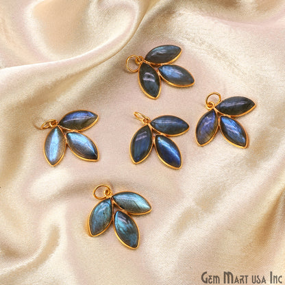 Labradorite Flower 25x23mm Single Bail Chandelier Finding Component