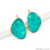 Turquoise Free Form Gold Plated Bezel Smooth Slab Slice Thick Gemstone Connector 28x19mm 1 Pair