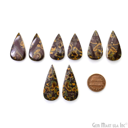 Fruit Jasper Pears Shape 27x15mm Loose Gemstone For Earring Pair