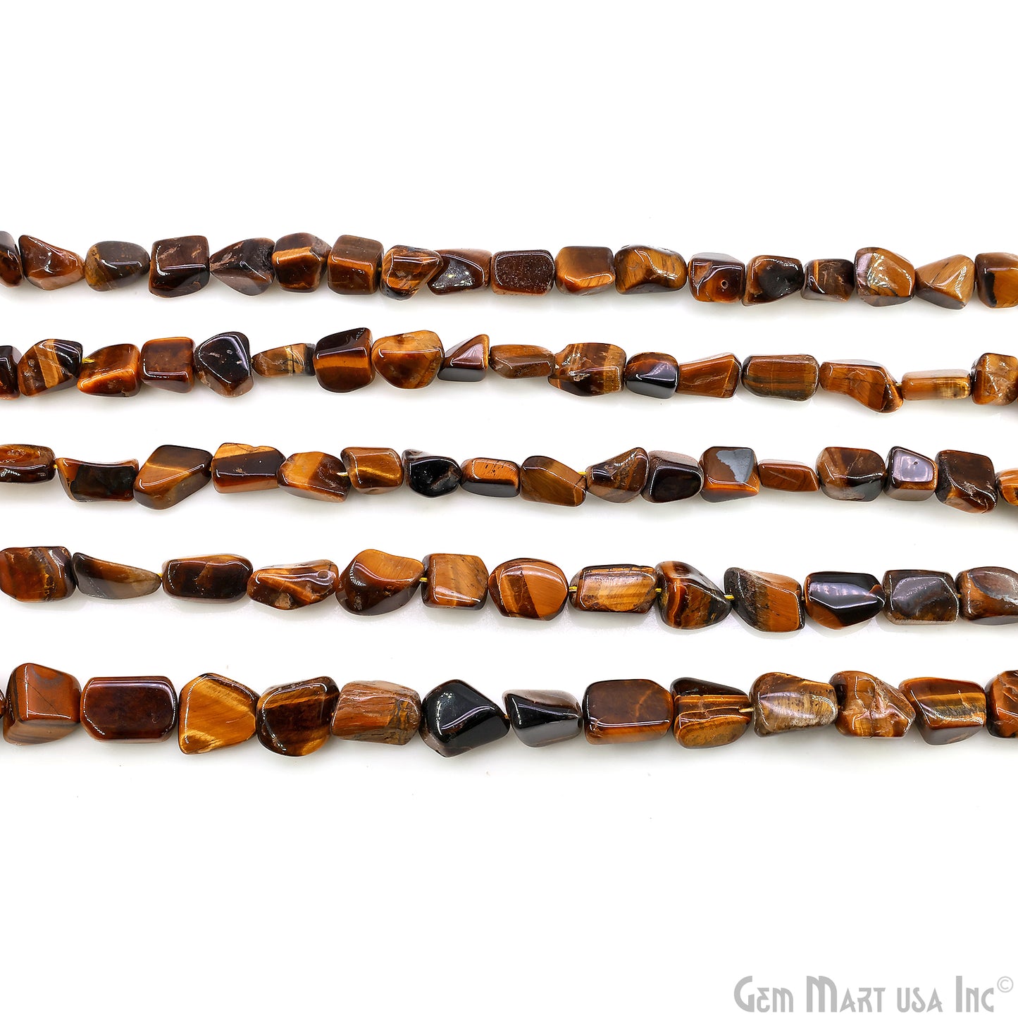 Tiger Eye Tumble Beads Free Form Drilled Beads 7-10X13-18mm Waist Beads, Rondelle Bead Strand 14 Inch