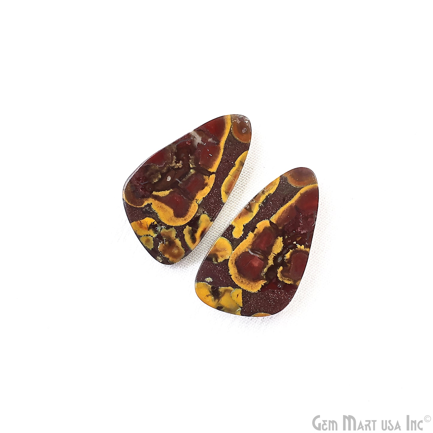 Fruit Jasper Free Form Shape 30x18mm Loose Gemstone For Earring Pair