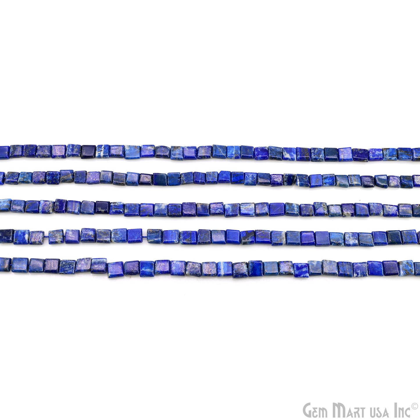 Lapis Faceted Square Drilled Beads 7-10X6-7mm Waist Beads, Rondelle Bead Strand 13 Inch