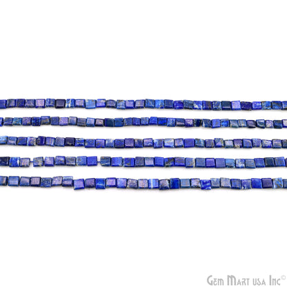 Lapis Faceted Square Drilled Beads 7-10X6-7mm Waist Beads, Rondelle Bead Strand 13 Inch