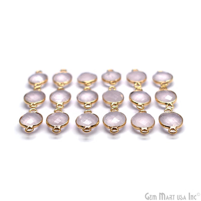 Oval 8x10mm Gold Bezel Double Bail Gemstone Connector