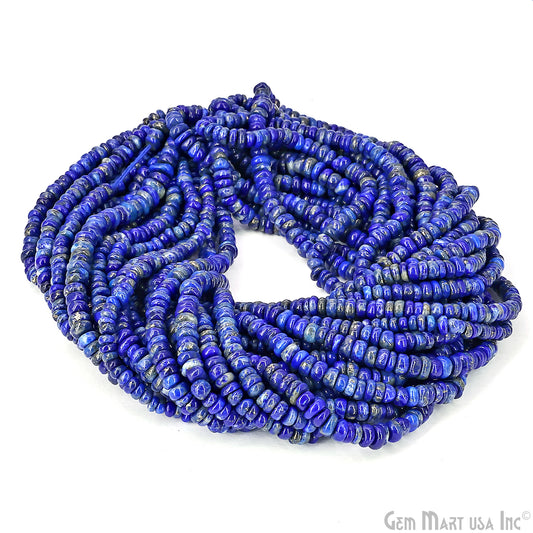 Lapis Rondelle Beads, 17 Inch Gemstone Strands, Drilled Strung Nugget Beads, Faceted Round, 3mm