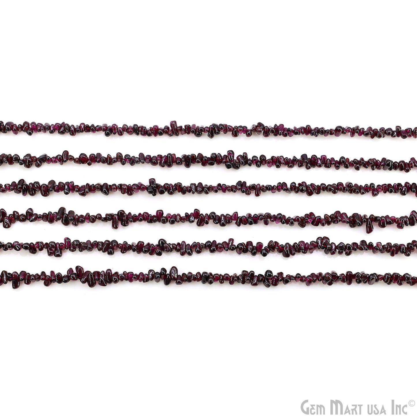 Garnet Smooth Free Form Drilled Beads 3-4X5-7mm Waist Beads, Rondelle Bead Strand 13 Inch