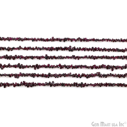 Garnet Smooth Free Form Drilled Beads 3-4X5-7mm Waist Beads, Rondelle Bead Strand 13 Inch