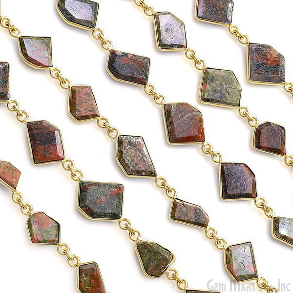 Unakite 10-15mm Faceted Free...