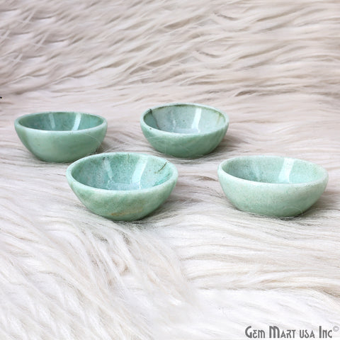 Natural Amazonite Mini Carved Gemstone Bowl Cup 2 inch