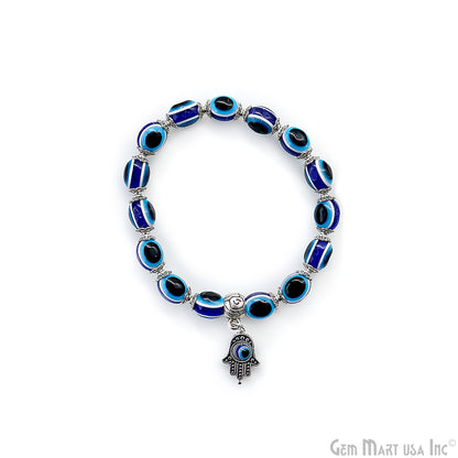 Blue Evil Eye Adjustable Hamsa Charm Bracelet