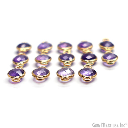Oval 6x8mm Gold Plated Bezel Double Bail Gemstone Connector