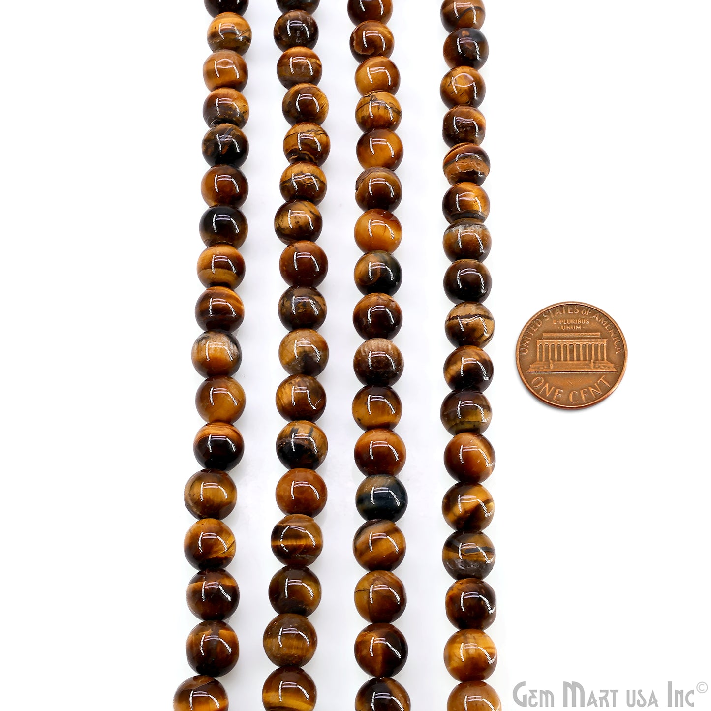 Tiger Eye Smooth Round Drilled Beads 5-7mm Waist Beads, Rondelle Bead Strand 13 Inch