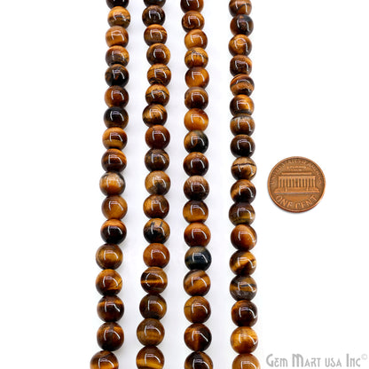 Tiger Eye Smooth Round Drilled Beads 5-7mm Waist Beads, Rondelle Bead Strand 13 Inch
