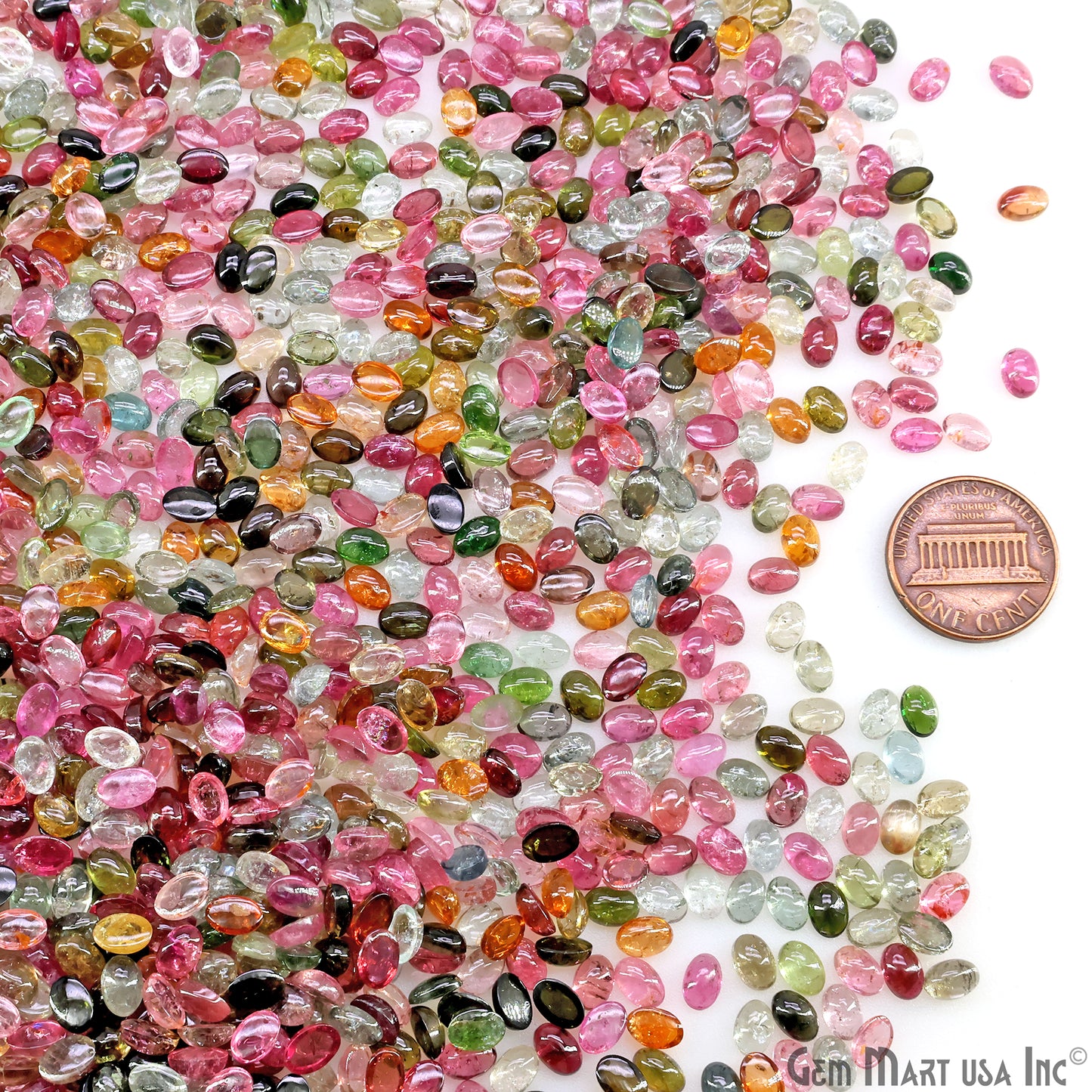 Multi Tourmaline Wholesale Gemstones, 100% Natural Semi-Precious Gems, Multi Color Cabochons Loose Gems, 6x4mm, Oval, 5 Carats