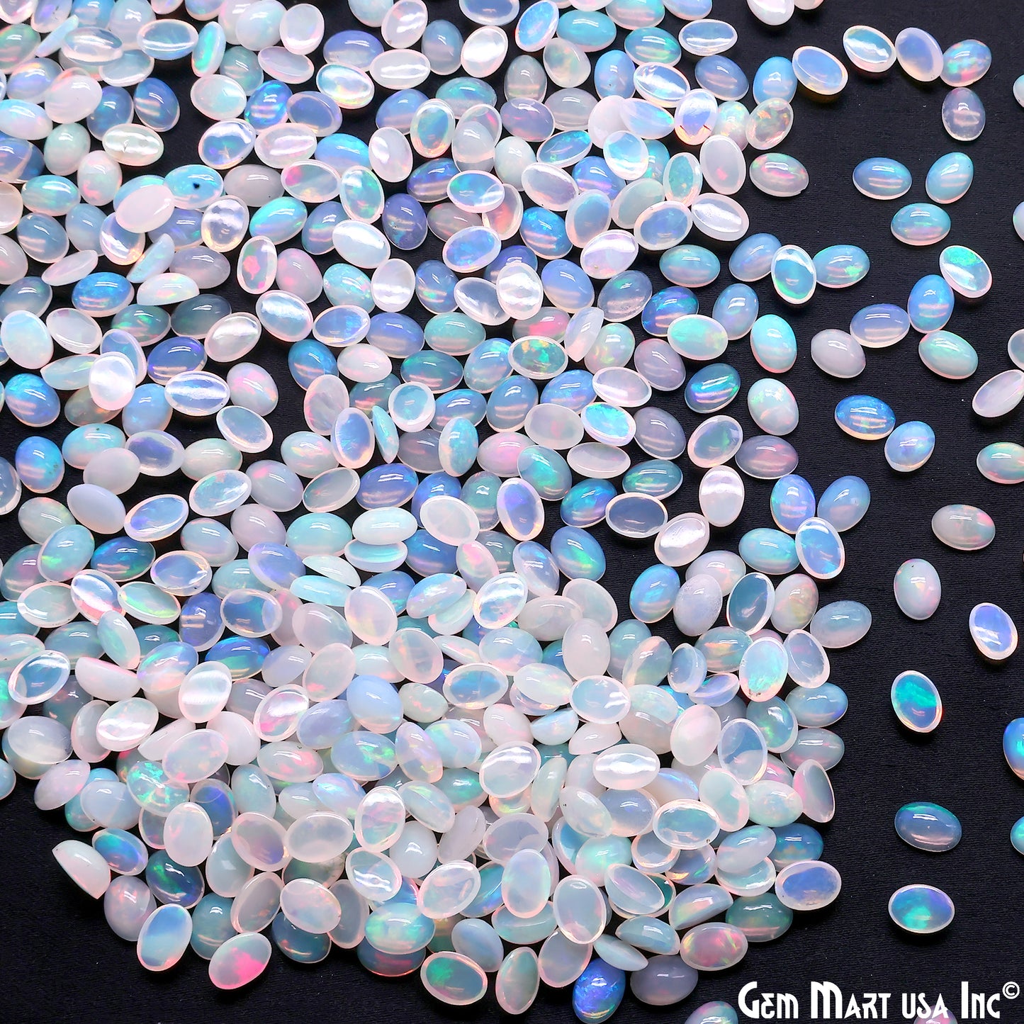 Ethiopian Opal Wholesale Gemstones, 100% Natural Precious Gems, Rainbow Cabochons Loose Gems, 7x5mm, Oval, 5PC