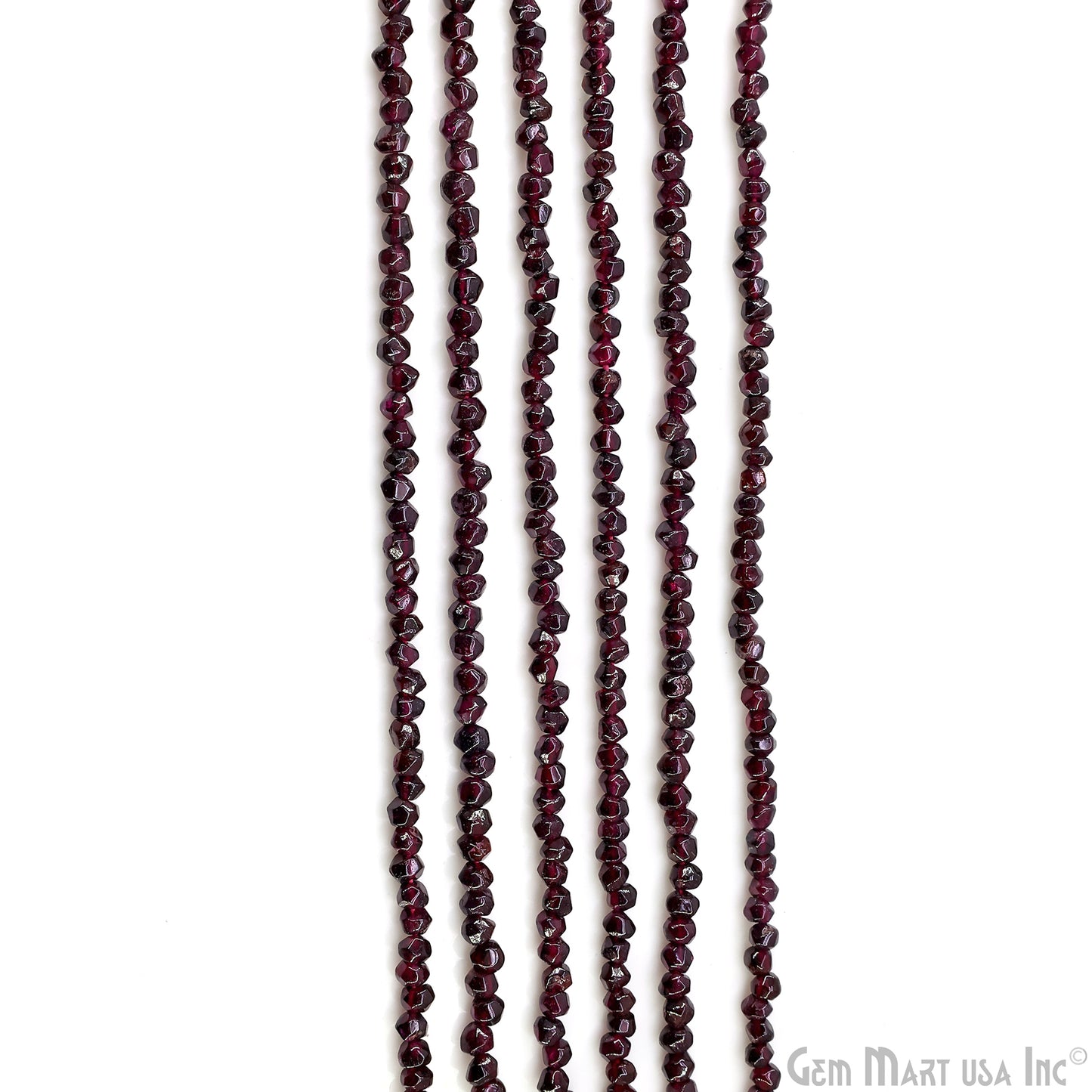 Rhodolite Faceted Round Drilled Beads 3-4mm Waist Beads, Rondelle Bead Strand 14 Inch