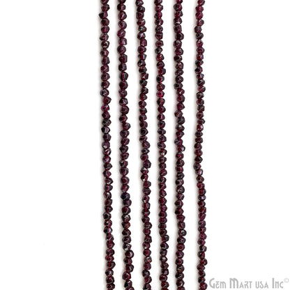 Rhodolite Faceted Round Drilled Beads 3-4mm Waist Beads, Rondelle Bead Strand 14 Inch