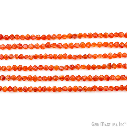 Carnelian Smooth Heart Drilled Beads 5-7mm Waist Beads, Rondelle Bead Strand 13 Inch