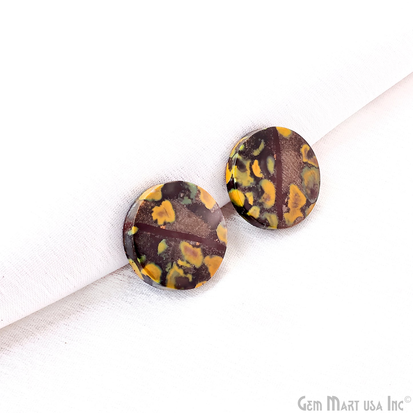 Fruit Jasper Round Shape 20mm Loose Gemstone For Earring Pair