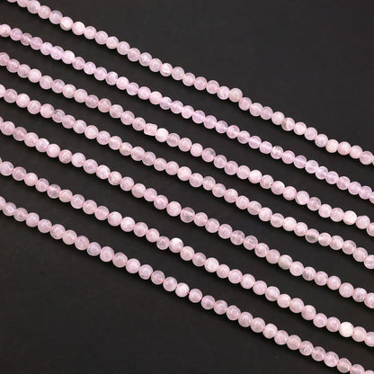 Rose Quartz Smooth Round Drilled Beads 3-5mm Waist Beads, Rondelle Bead Strand 13 Inch