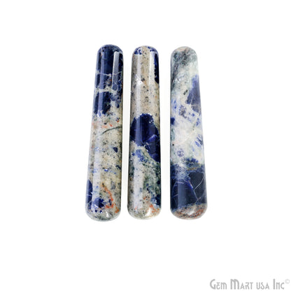 Sodalite Hand Made SPA Massage Wand Reiki Healing Crystal Relaxation Meditation Collection Gift, Healing Crystal 4Inch