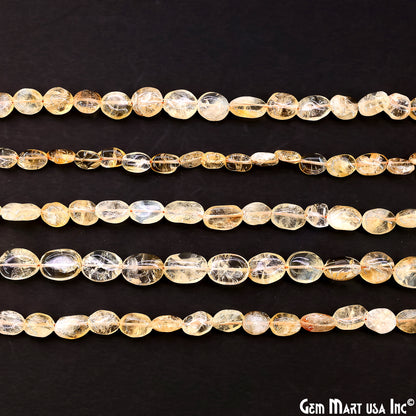 Golden Rutile Tumble Beads Free Form Drilled Beads 9-13X6-7mm Waist Beads, Rondelle Bead Strand 13 Inch