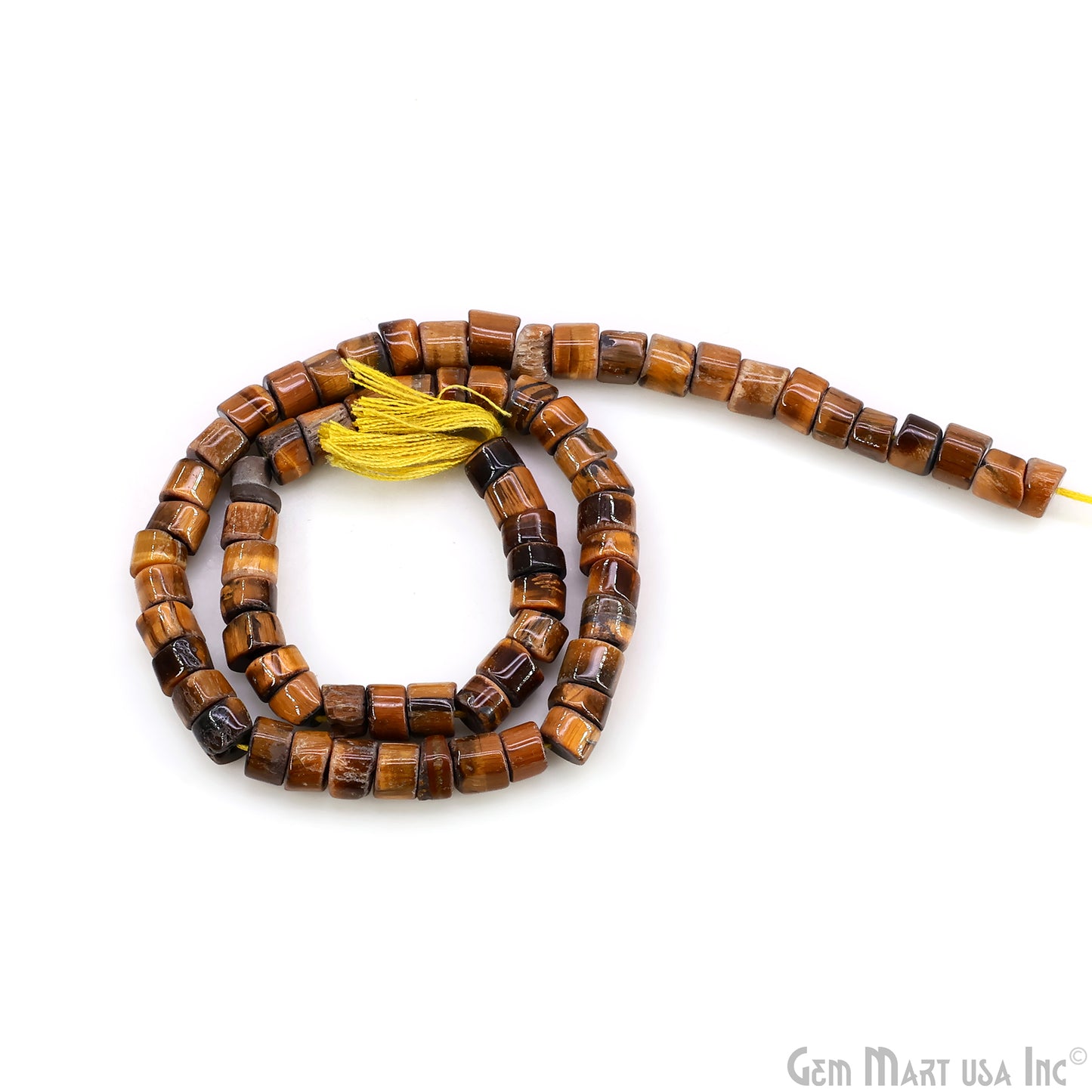 Tiger Eye Smooth Tyre Drilled Beads 5-6mm Waist Beads, Rondelle Bead Strand 14 Inch