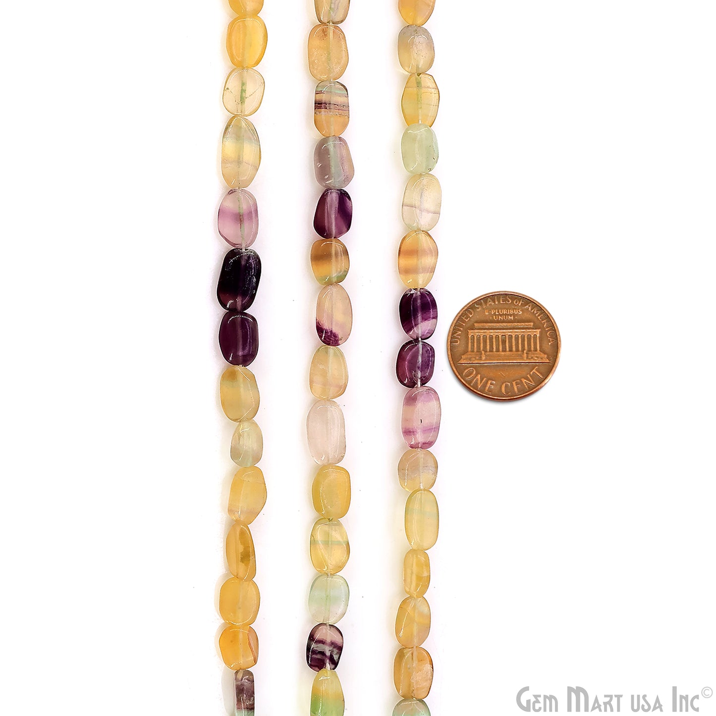Fluorite Tumble Beads Free Form Drilled Beads 9-13X6-7mm Waist Beads, Rondelle Bead Strand 13 Inch