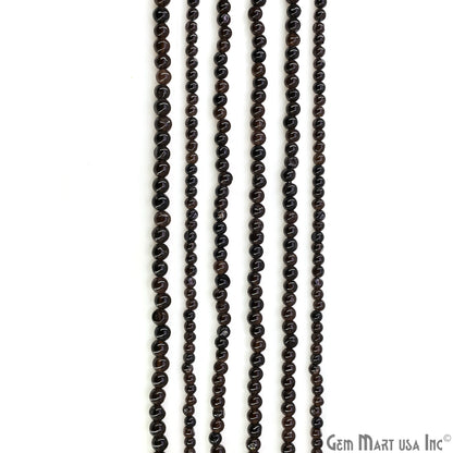 Black Spinel Smooth Round Drilled Beads 3-5mm Waist Beads, Rondelle Bead Strand 13 Inch