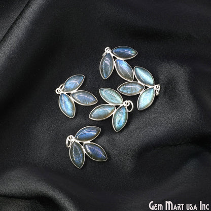 Labradorite Flower 25x23mm Single Bail Chandelier Finding Component