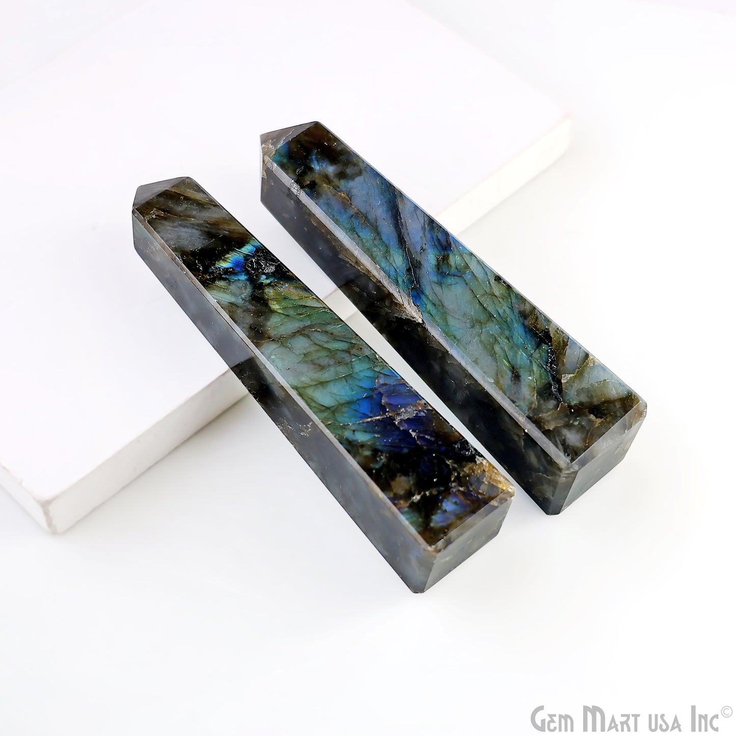 Labradorite Gemstone Rectangle Tower Shape 4Inch Crystal Tower Obelisk Healing Meditation Gemstones