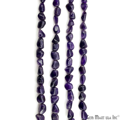 Amethyst Tumble Beads Free Form Drilled Beads 7-10X13-18mm Waist Beads, Rondelle Bead Strand 14 Inch