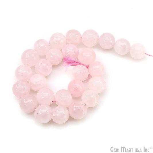 Rose Quartz Smooth Round Drilled Beads 9-10mm Waist Beads, Rondelle Bead Strand 13 Inch