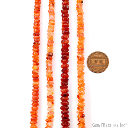 Carnelian Smooth Round Drilled Beads 4-6mm Waist Beads, Rondelle Bead Strand 13 Inch