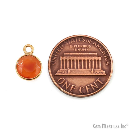 Round 7mm Brilliant Cut Gold Plated Bezel Single Bail Gemstone Connector