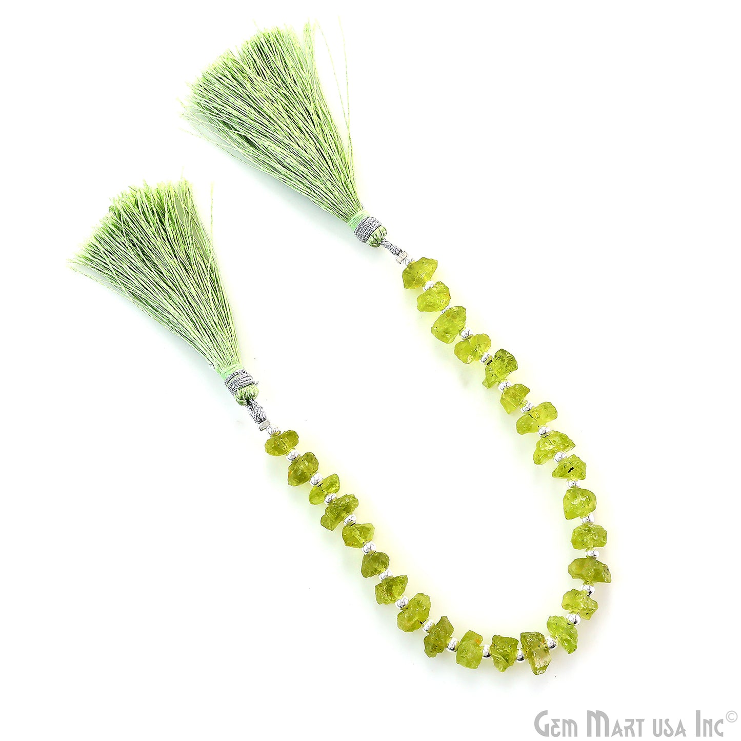 Peridot Rough Beads, 9 Inch Gemstone Strands, Drilled Strung Briolette Beads, Free Form, 8x6mm