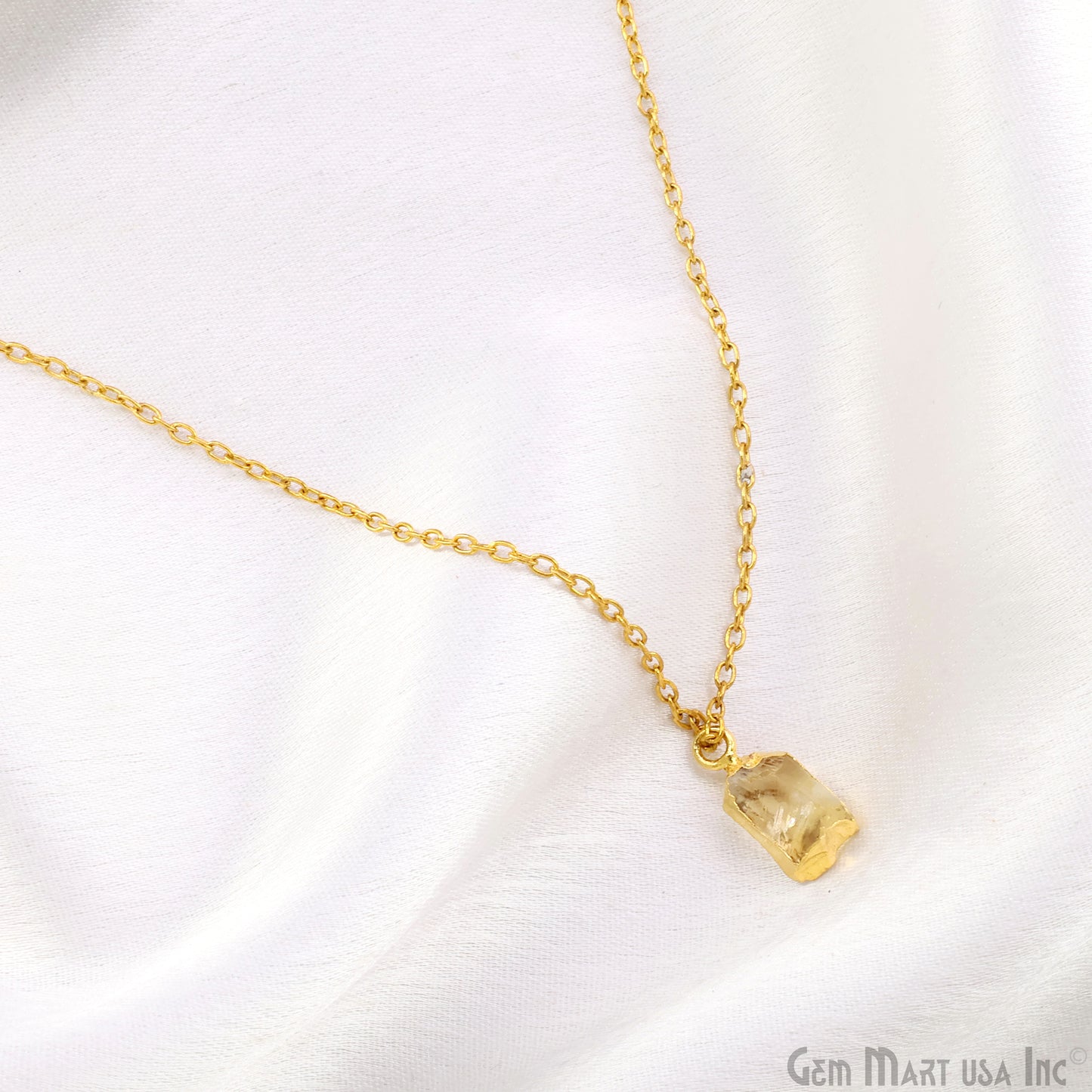 Organic Rough Gold Electroplated 13x7mm Single Bail Gemstone Charm Crystal Pendant