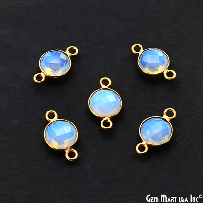 Round 8mm Gold Plated Double Bail Gemstone Connectors