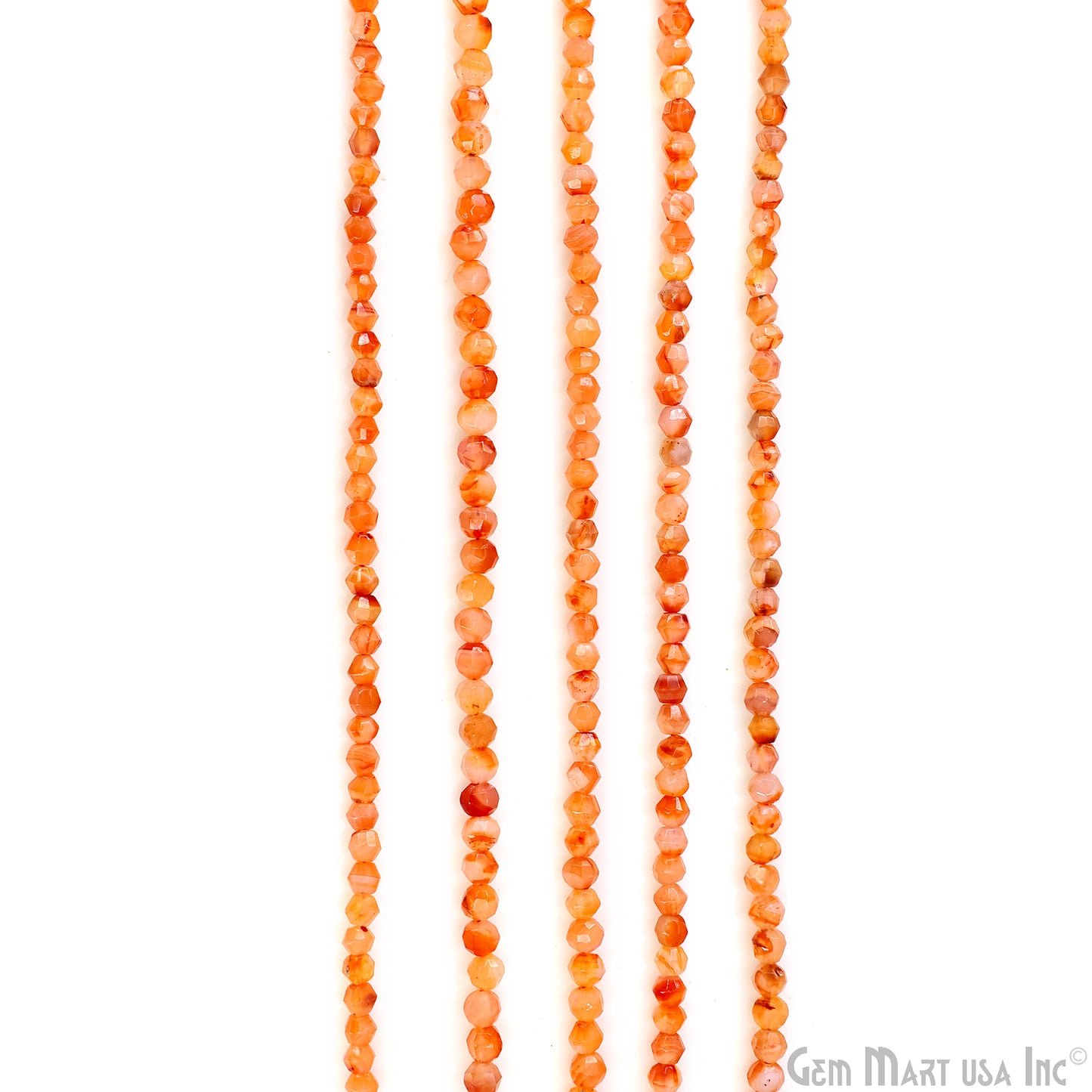 Carnelian Faceted Round Drilled Beads 4-6mm Waist Beads, Rondelle Bead Strand 13 Inch