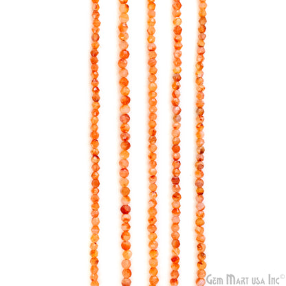 Carnelian Faceted Round Drilled Beads 4-6mm Waist Beads, Rondelle Bead Strand 13 Inch