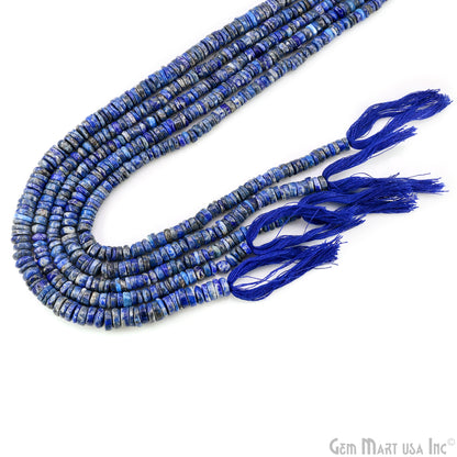 Lapis Smooth Round Drilled Beads 3-6mm Waist Beads, Rondelle Bead Strand 14 Inch