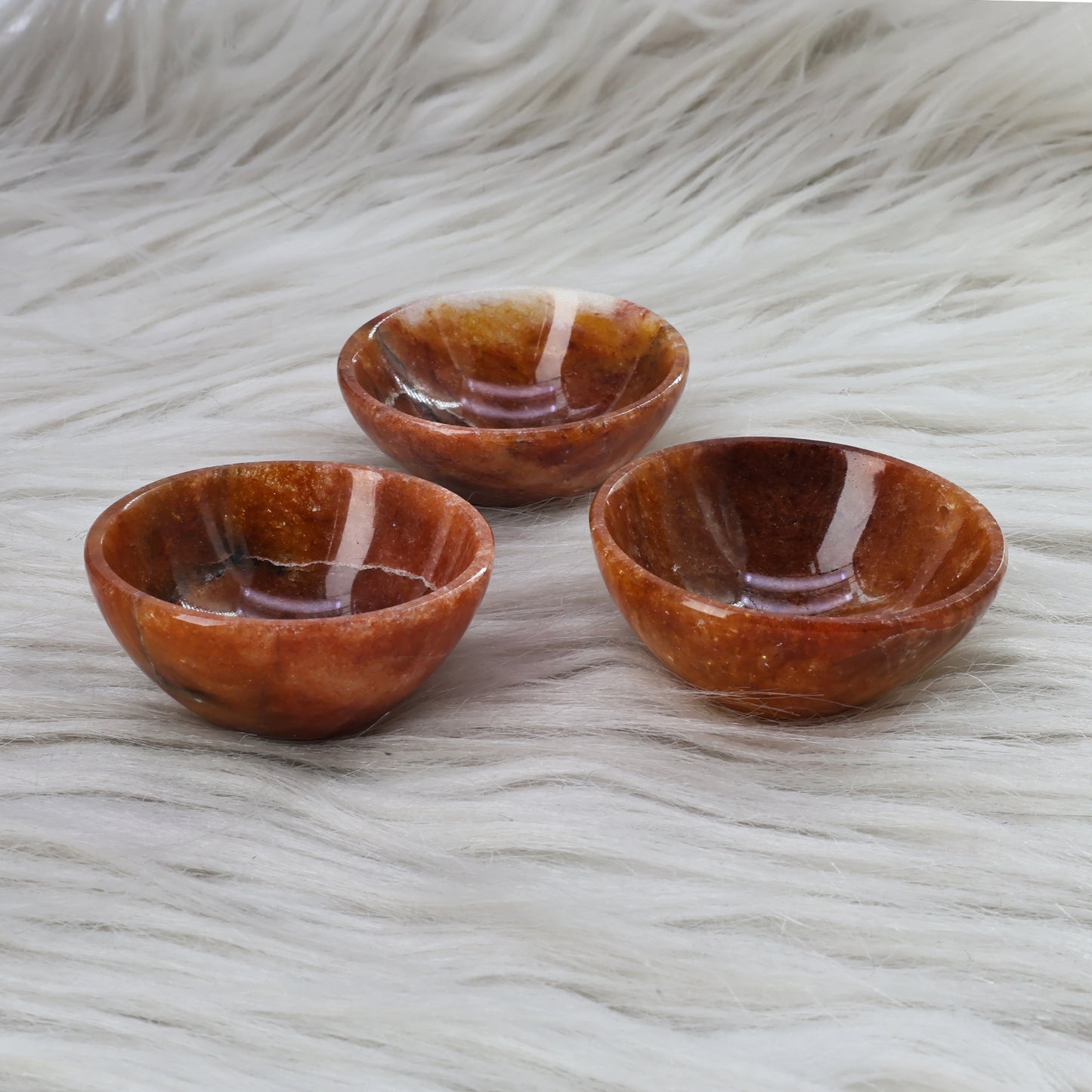 Natural Sunstone Mini Carved Gemstone Bowl Cup 2 inch