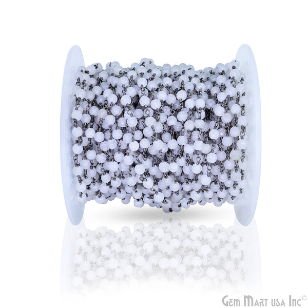 White Chalcedony Jade 4mm...