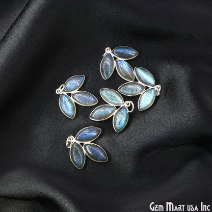 Labradorite Flower 25x23mm Single Bail Chandelier Finding Component