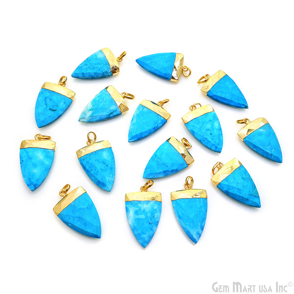 Turquoise 34x20mm Gold Plated...