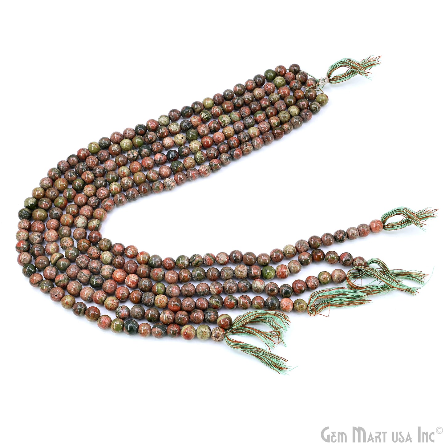 Unakite Smooth Round Drilled Beads 5-7mm Waist Beads, Rondelle Bead Strand 13 Inch