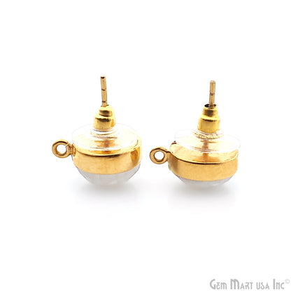 DIY Round 10mm Gold Bail Gemstone stud Earring