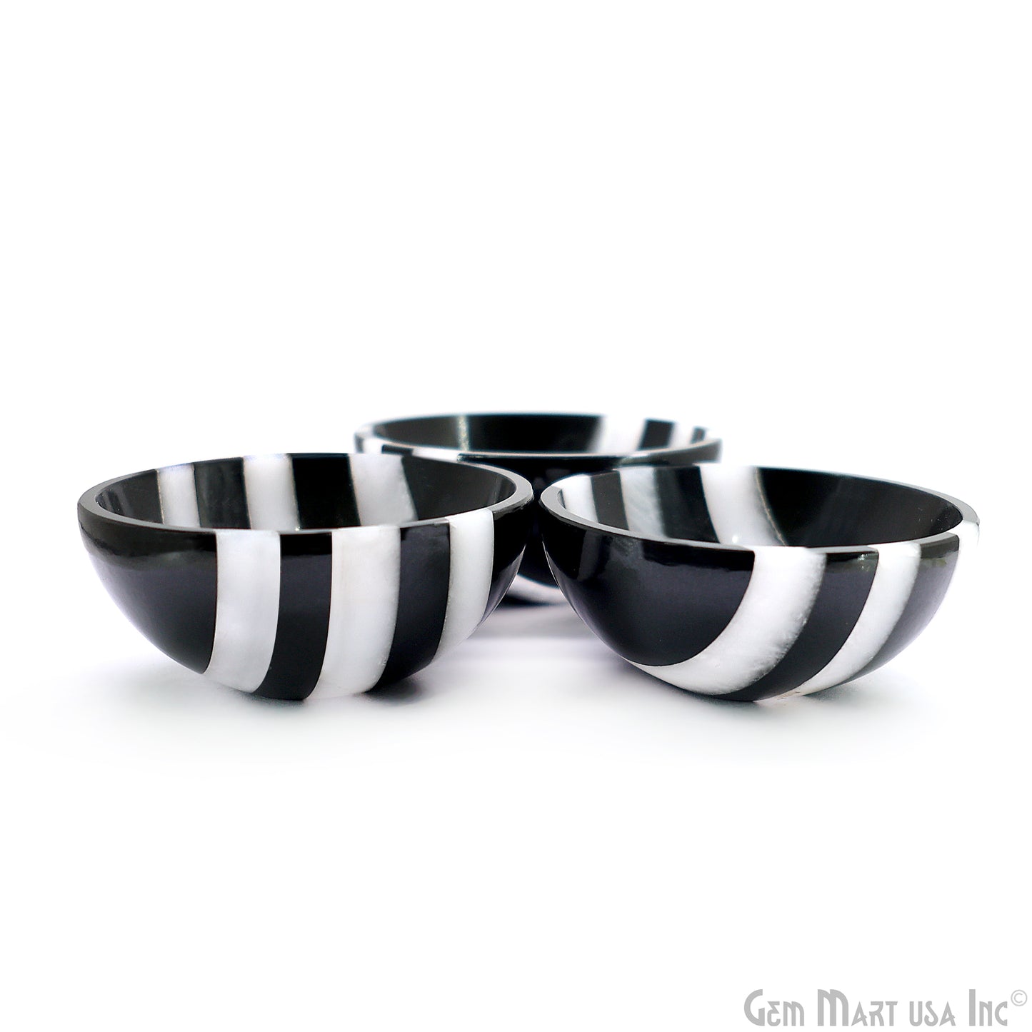 Black Obsidian Mini Carved Gemstone Bowl Cup 2 inch
