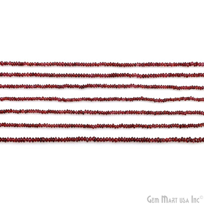 Garnet Faceted Round Drilled Beads 3-4mm Waist Beads, Rondelle Bead Strand 14 Inch