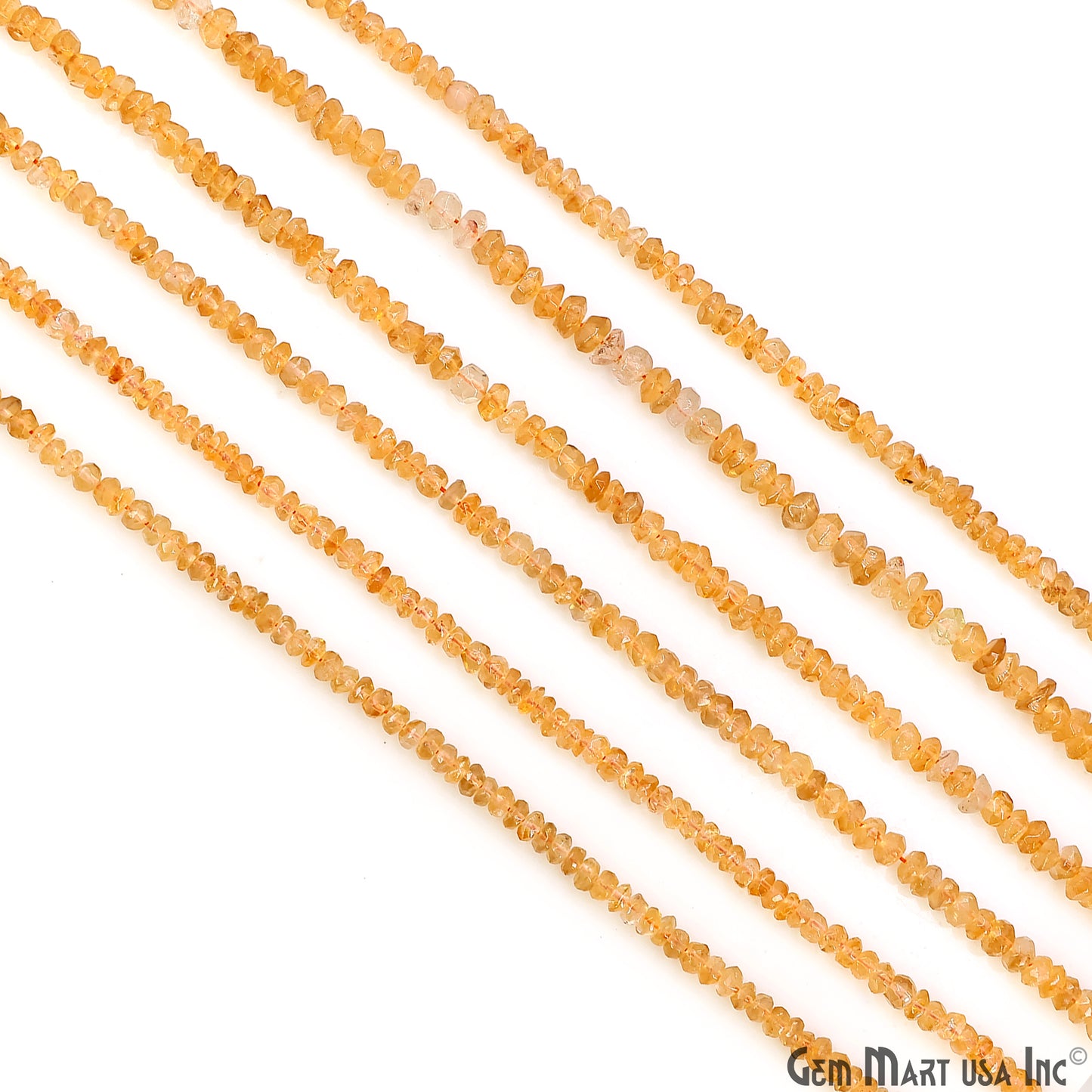 Citrine Faceted Round Drilled Beads 2-4mm Waist Beads, Rondelle Bead Strand 13 Inch